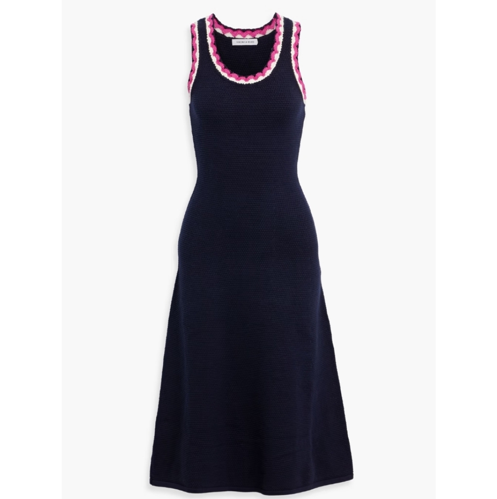 Veronica beard Ashlan Knit Scoop-Neck Midi Dress Sz M - Picture 3 of 10